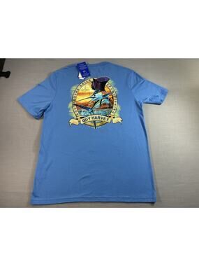 Guy Harvey Graphic Tee Men’s M Blue Marlin Fish Shirt Coastal Surf Fishing NWT